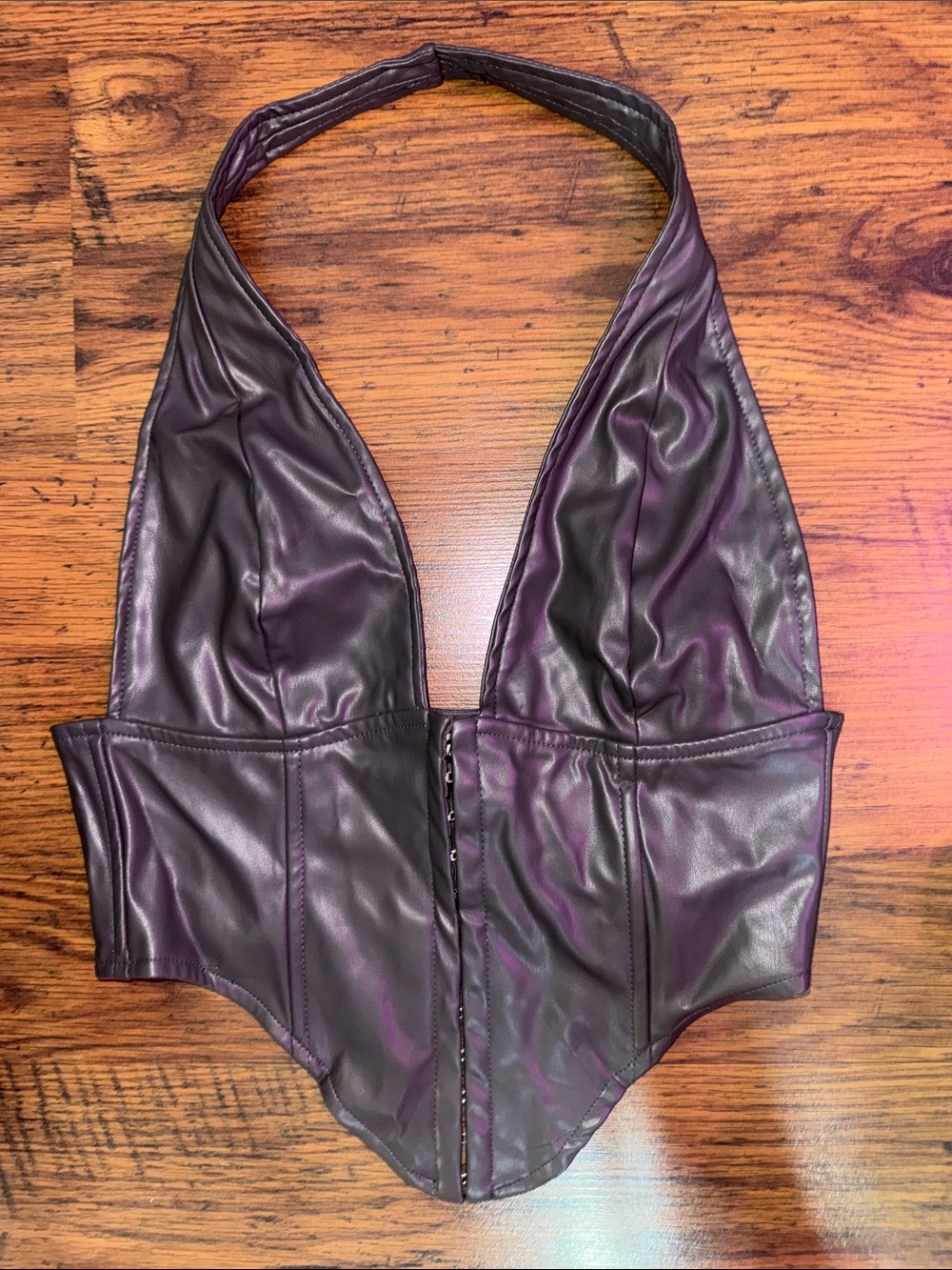 Dark Brown Faux Leather Halter 27.M